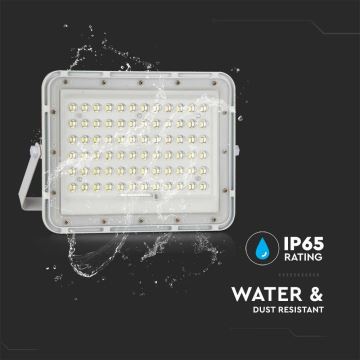 LED kültéri dimmelhető napelemes reflektor LED/15W/3,2V IP65 6400K fehér + távirányítás