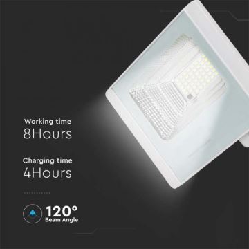 LED Kültéri napalemes reflektor LED/16W/3,2V IP65 4000K + távirányítás