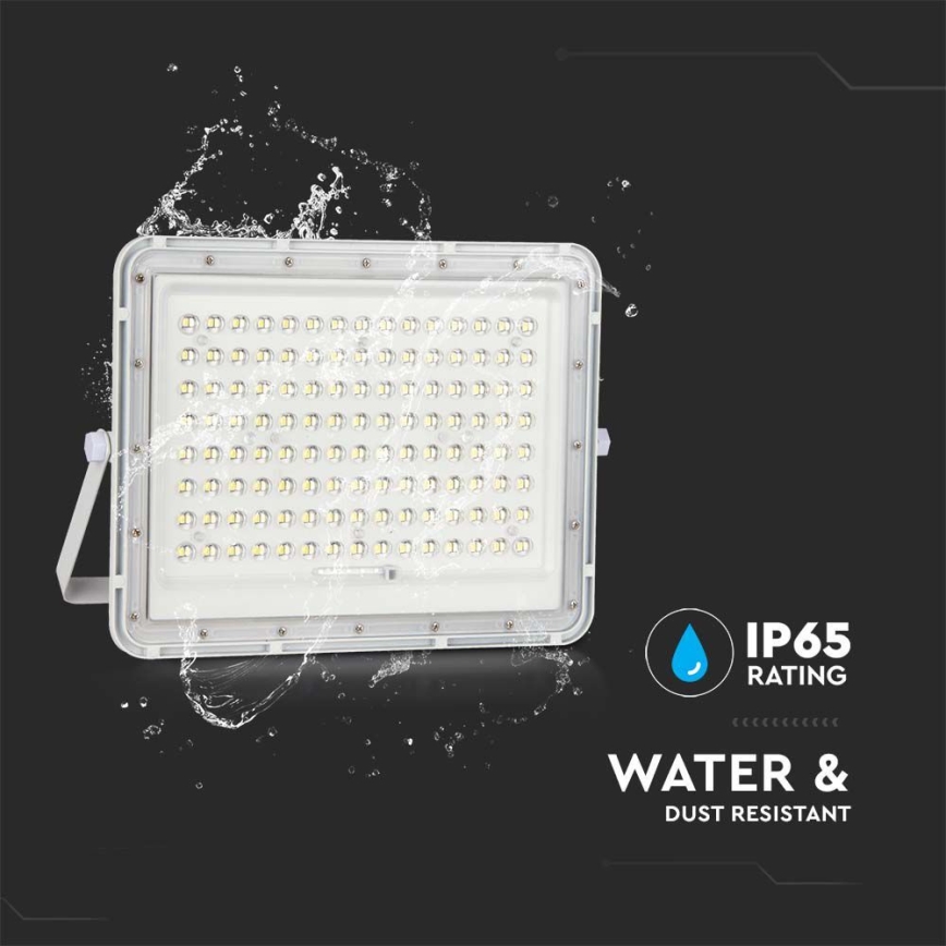 LED Kültéri napalemes reflektor LED/20W/3,2V 6400K fehér IP65 + távirányítás