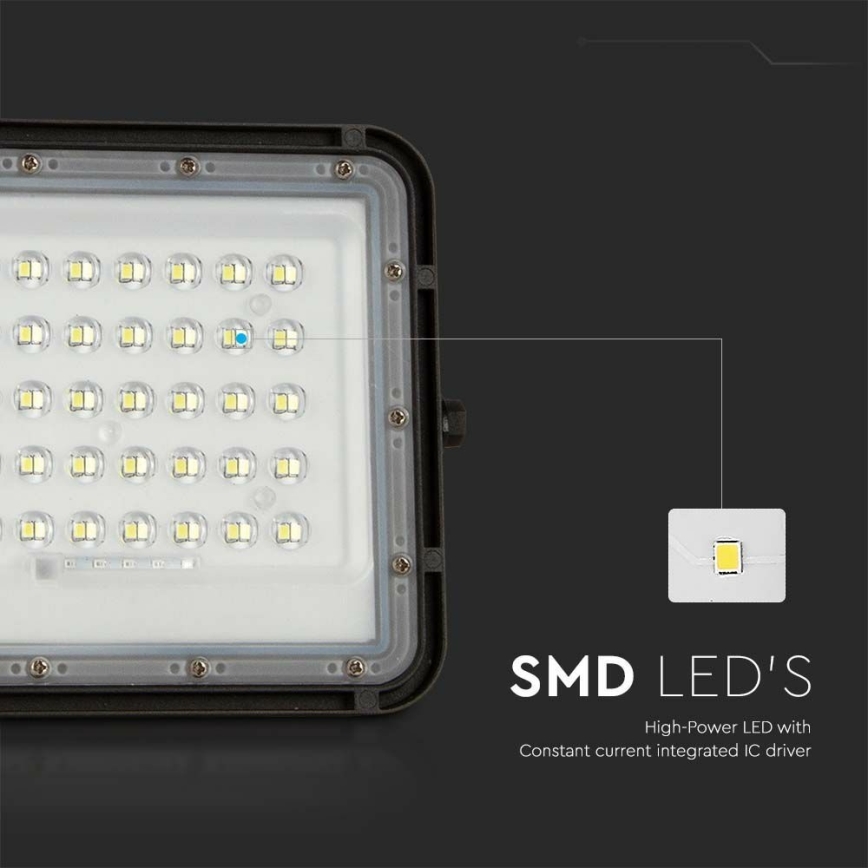 LED kültéri dimmelhető napelemes reflektor LED/6W/3,2V IP65 4000K fekete + távirányítás