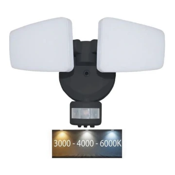 LED Kültéri reflektor érzékelővel LED/24W/230V 3000/4000/6000K IP54 fekete