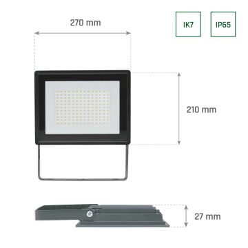 LED Kültéri reflektor NOCTIS LUX 3 LED/100W/230V 4000K IP65 fekete