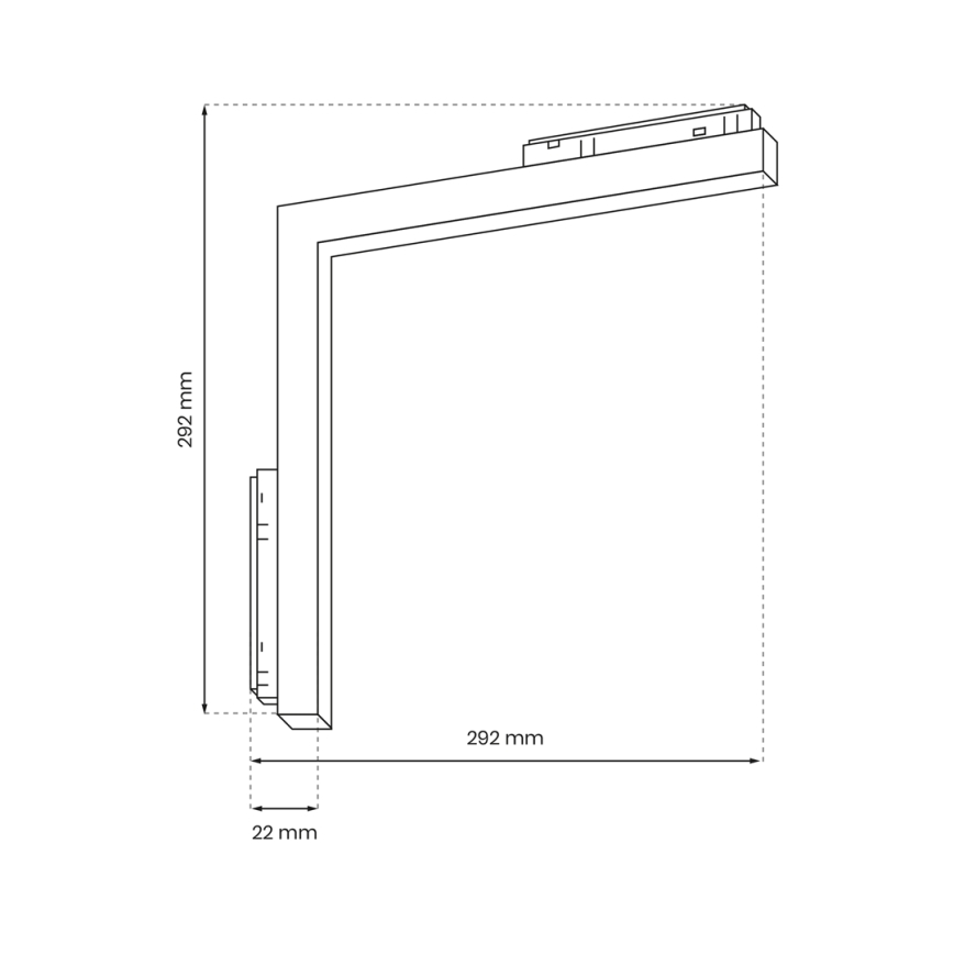 LED Lámpa sínrendszerhez MAGNETIC TRACK L-DOWN LED/24W/48V 3000K fekete