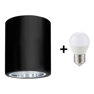 LED Mennyezeti lámpa JUPITER 1xE27/6W/230V 120x98 mm fekete