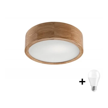 LED Mennyezeti lámpa OAK 1xE27/10W/230V tölgy á. 27 cm