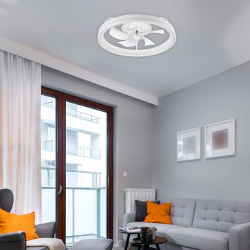 LED Dimmelhető mennyezeti lámpa ventilátorral FARGO LED/37W/230V fehér + távirányítás