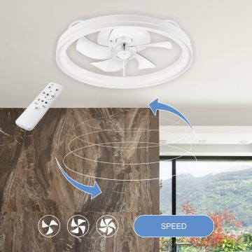 LED Dimmelhető mennyezeti lámpa ventilátorral FARGO LED/37W/230V fehér + távirányítás