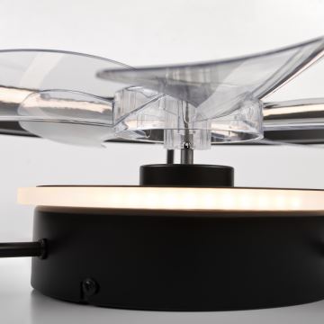 LED Dimmelhető mennyezeti lámpa ventilátorral FARGO LED/37W/230V fekete + távirányítás