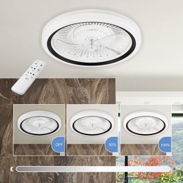 LED Dimmelhető mennyezeti lámpa ventilátorral GEMMA LED/37W/230V fehér + távirányítás