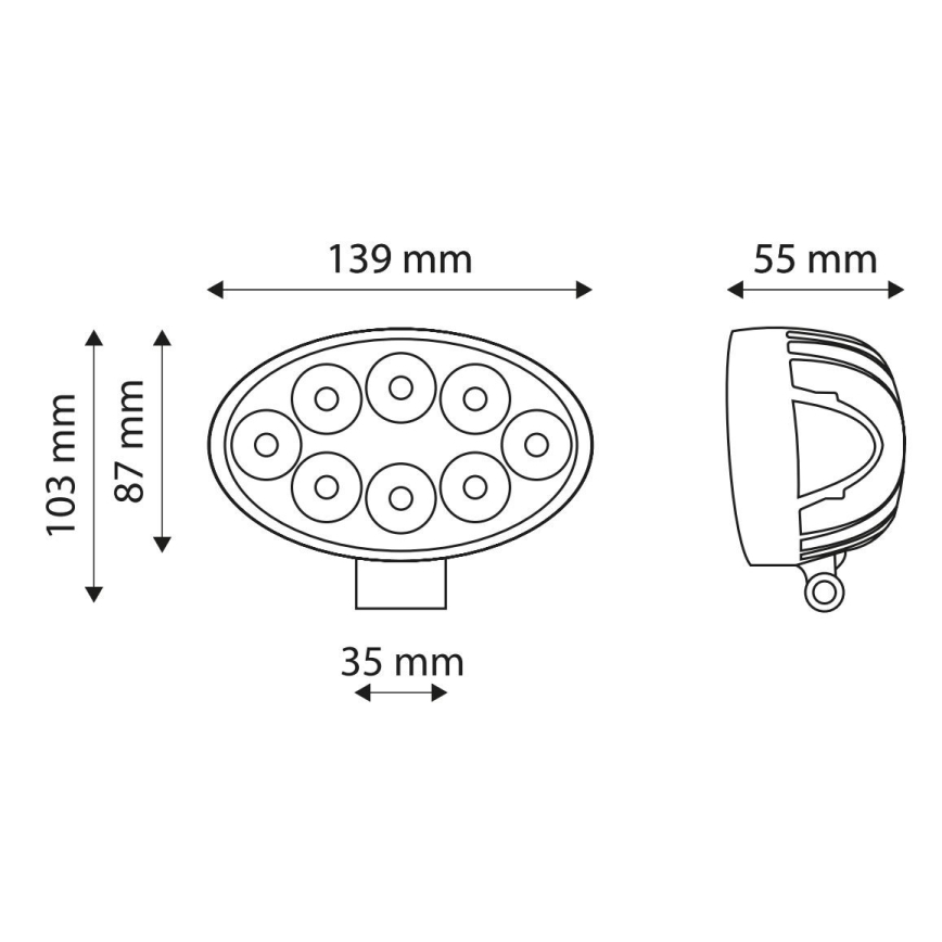 LED Munkalámpa EPISTAR LED/24W/10-30V IP67 6000K