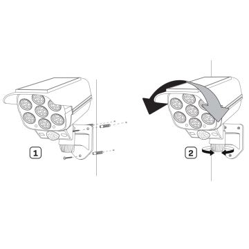 LED Napelemes érzékelős fali lámpa KAMERA LED/1W/3,7V IP44 + távirányító