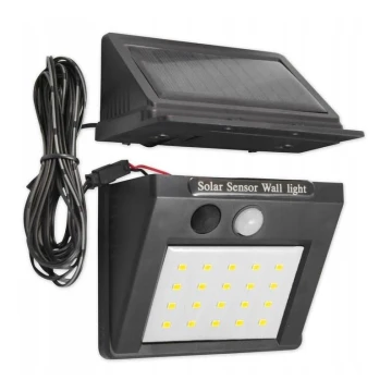 LED Napelemes fali lámpa érzékelővel és külső panellel LED/0,55W/3,7V IP65