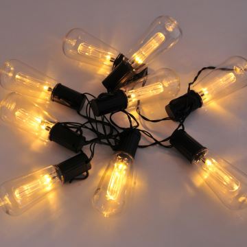 LED Napelemes lánc EDISON 10xLED/1,2V 3,8 m IP44