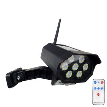 LED Napelemes makett biztonsági kamera érzékelővel LED/3,7V IP44 fekete + távirányítás