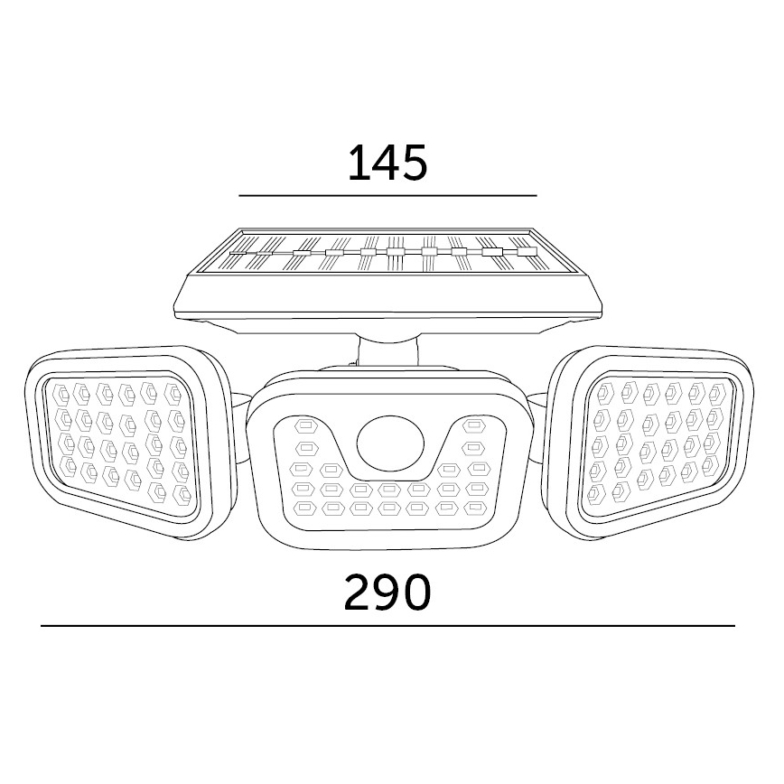 LED Napelemes reflektor érzékelővel LED/1,5W/3,7V 6000K IP44