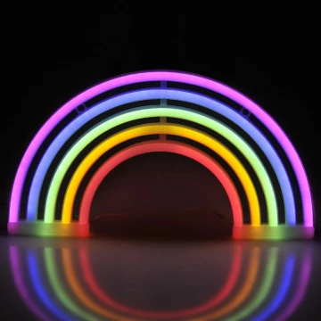 LED Neon fali dekoráció RAINBOW LED/3W/3xAA többszínű