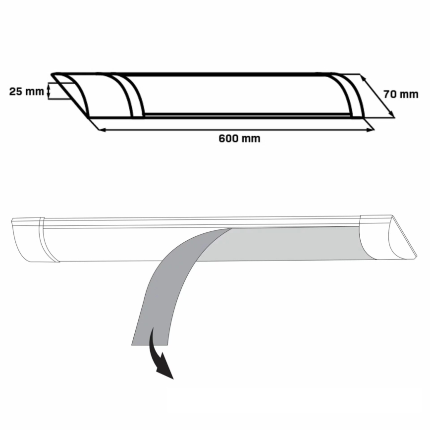 LED Pultmegvilágító LED/18W/230V 4000K 60 cm fehér