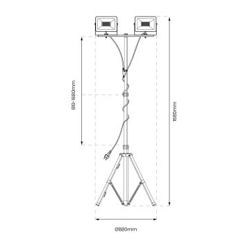 LED Reflektor állvánnyal 2xLED/50W/230V 4000K IP44