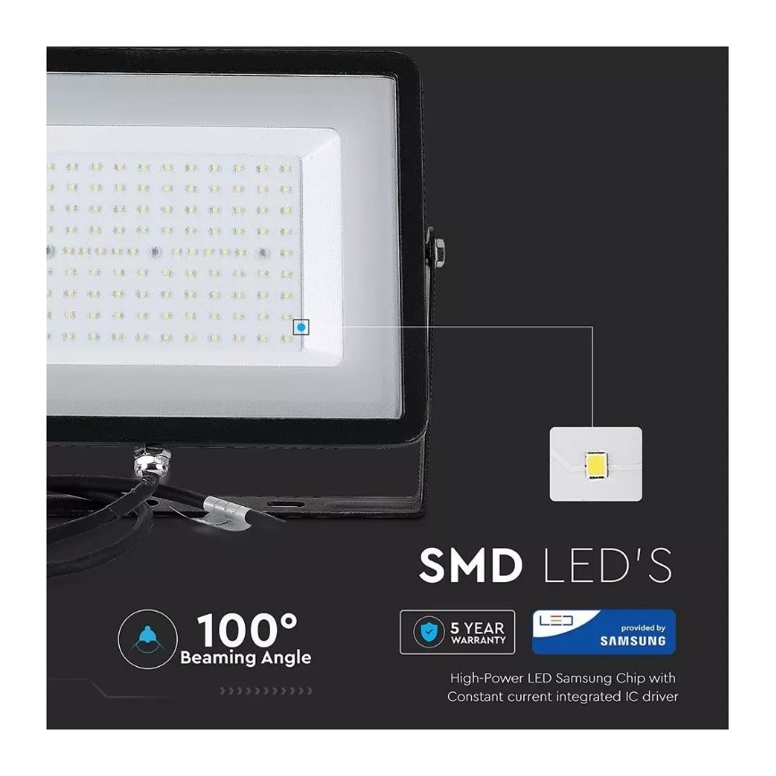 LED Reflektor SAMSUNG CHIP LED/100W/230V IP65 4000K fekete