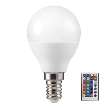 LED RGB Dimmelhető izzó P45 E14/4,8W/230V 3000K + távirányító