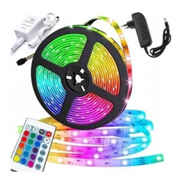 LED RGB Dimmelhető szalag 5m LED/12W/12/230V IP44 + távirányítás