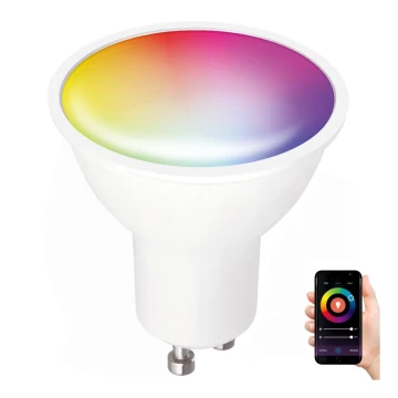 LED RGB Intelligens dimmelhető izzó GU10/5W/230V 2700-6500K Wi-Fi Tuya