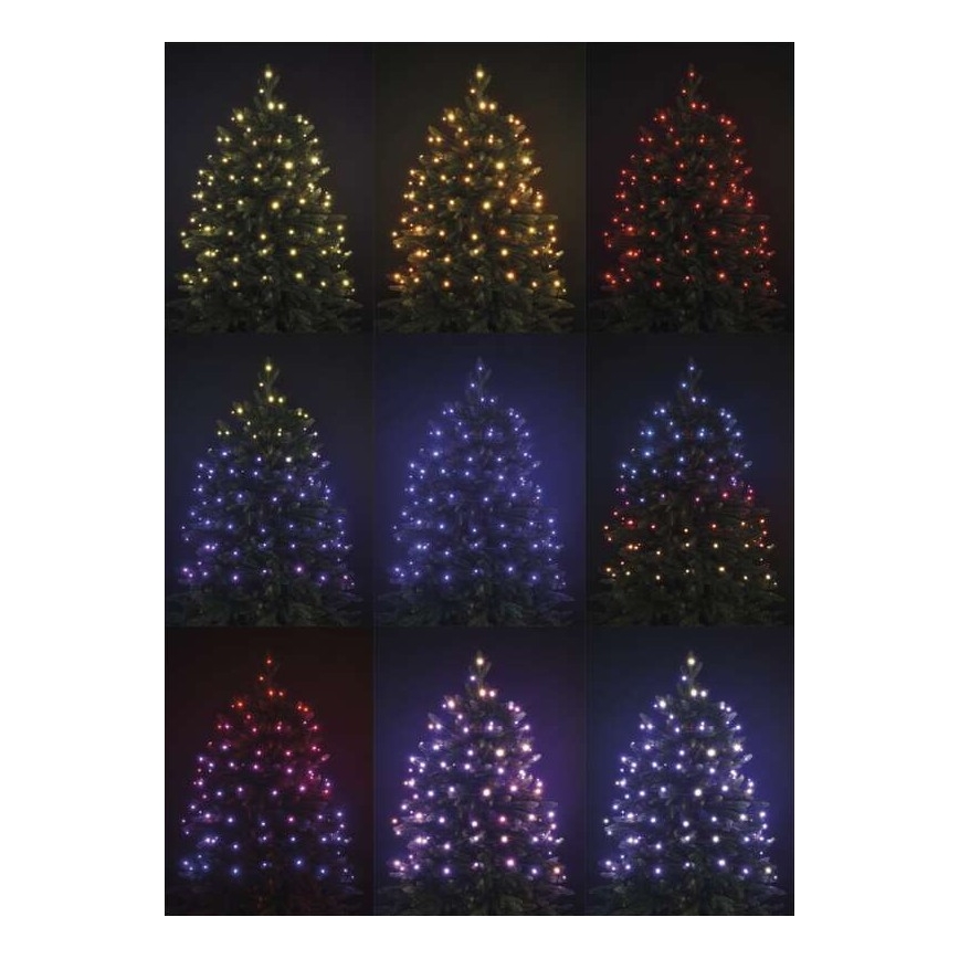 LED RGB Karácsonyi kültéri lánc 160xLED/72 mód 19m IP44 + távirányító