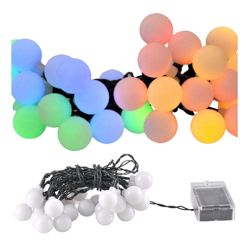 LED RGB Napelemes lánc PARTY 30xLED/1,2V 3,9 m IP44