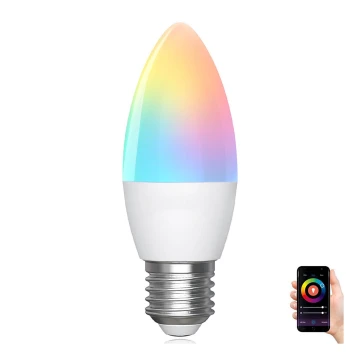 LED RGBW Dimmelhető izzó C37 E27/6,5W/230V 2700-6500K Wi-Fi - Aigostar