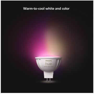 LED RGBW Dimmelhető izzó Philips Hue White And Color Ambiance GU5,3/MR16/6,3W/12V 2000-6500K