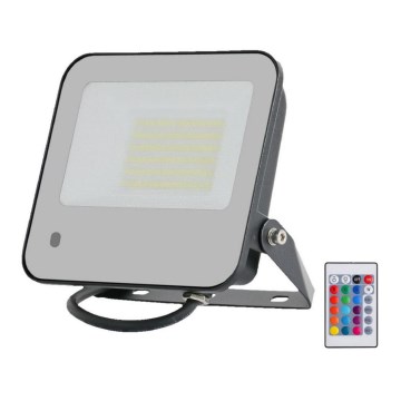 LED RGBW Dimmelhető reflektor LED/50W/230V IP65 szürke + távirányítás