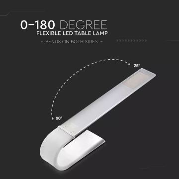 LED Rugalmas dimmelhető asztali lámpa LED/6,5W/5V 2000 mAh 3000K/4500K/6000K