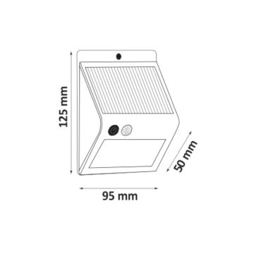 LED Solár érzékelős fali lámpa LED/2,2W