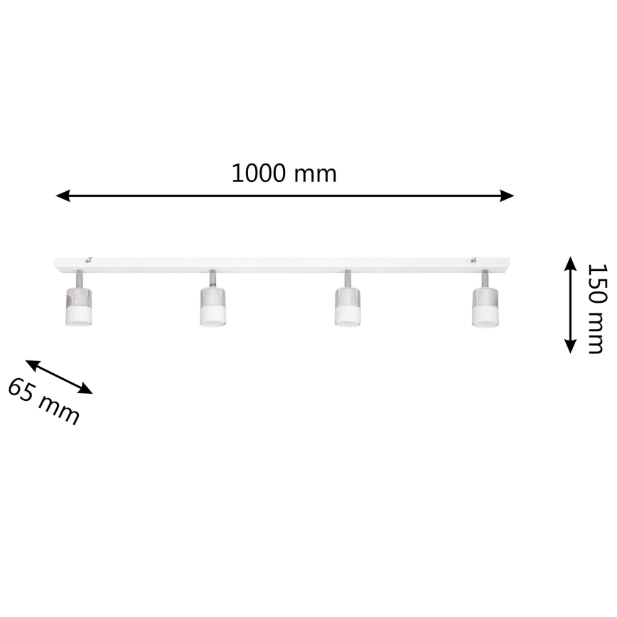 LED Spotlámpa TUBSSON 4xGU10/4,8W/230V fehér/fényes króm