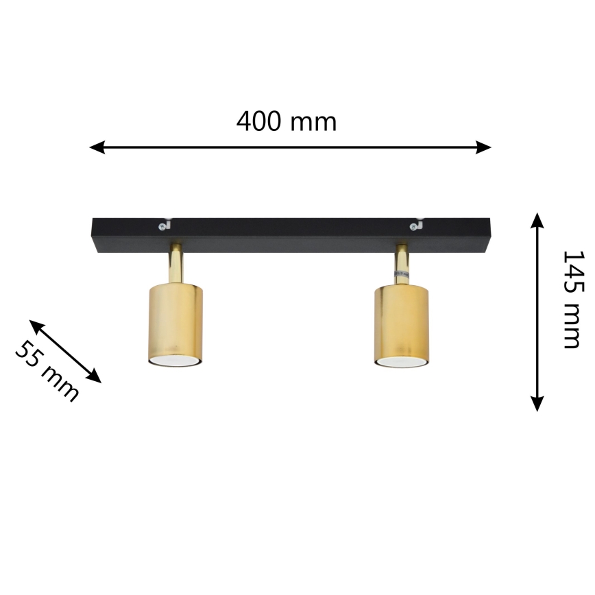 LED Spotlámpa TUNE 2xGU10/4,8W/230V arany/fekete