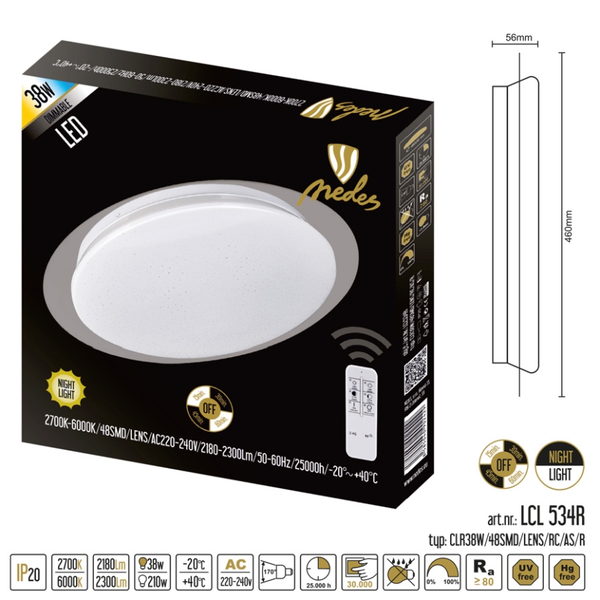 Nedes LCL534R - LED Mennyezeti lámpa LED/38W