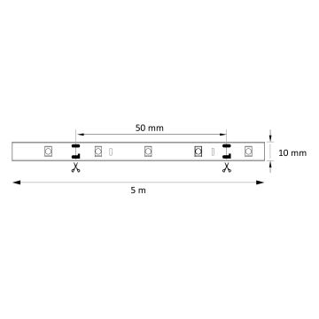 LED Szalag 5m 28W/12V IP20 6500K