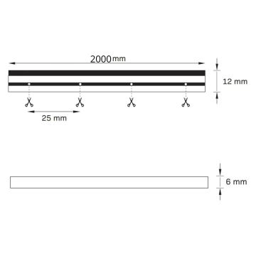 LED szalag NEON 2 m LED / 17W / 12V 4000K IP65