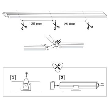 LED szalag NEON 2 m LED / 17W / 12V 4000K IP65