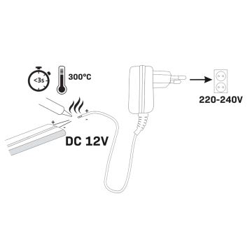 LED szalag NEON 2 m LED/17W/12V IP65 kék