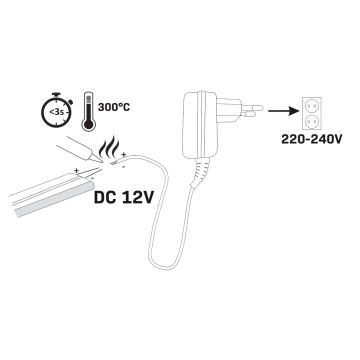 LED szalag NEON 2 m LED / 17W / 12V IP65 narancssárga