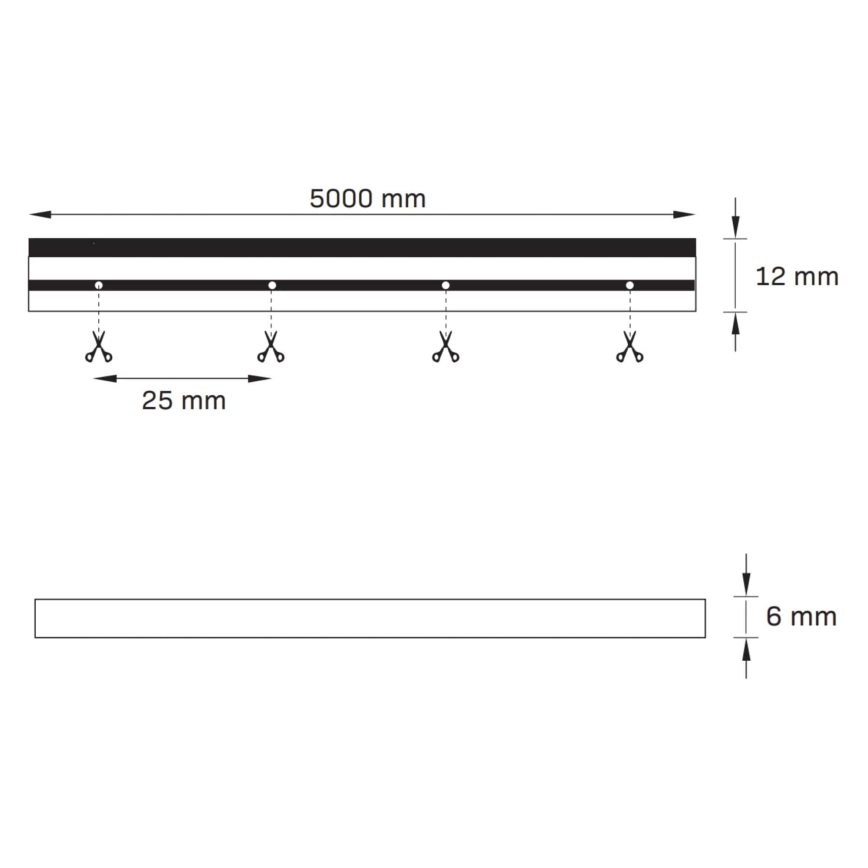 LED szalag NEON 5 m LED / 23W / 12V IP65 zöld