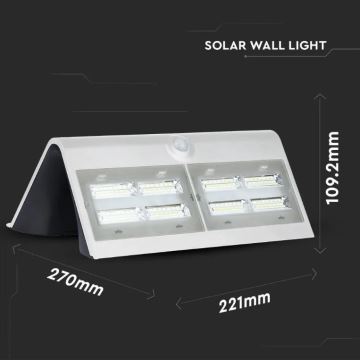 LED Szolár fali lámpa érzékelővel LED/7W/3,7V 4000K IP65 fehér