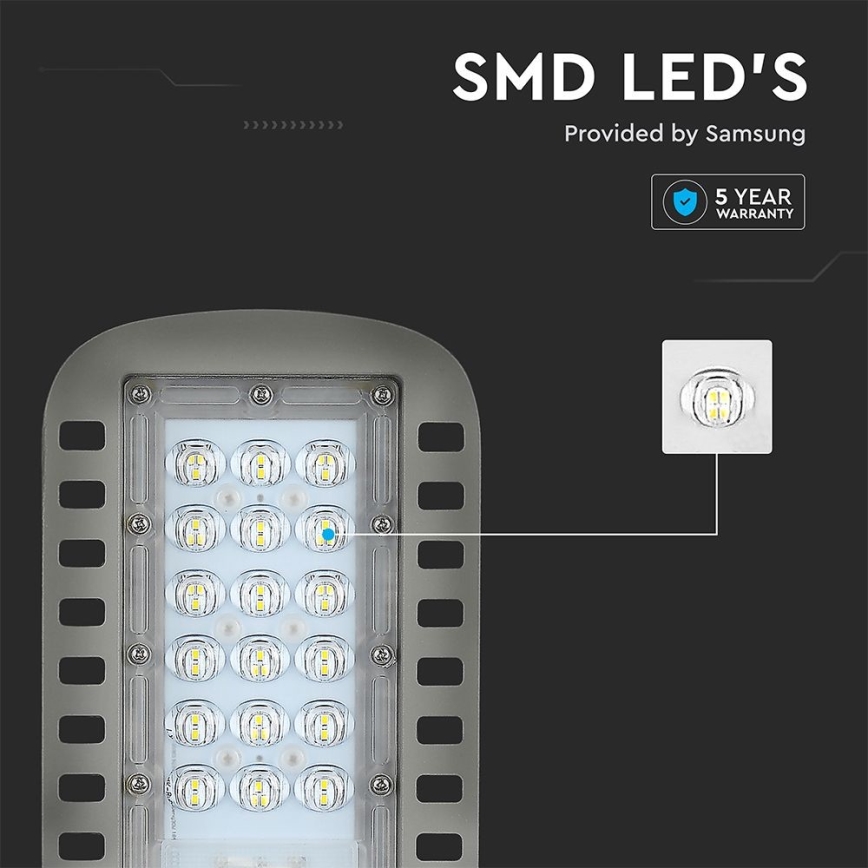 LED Utcai világítás SAMSUNG CHIP LED/30W/230V 4000K szürke