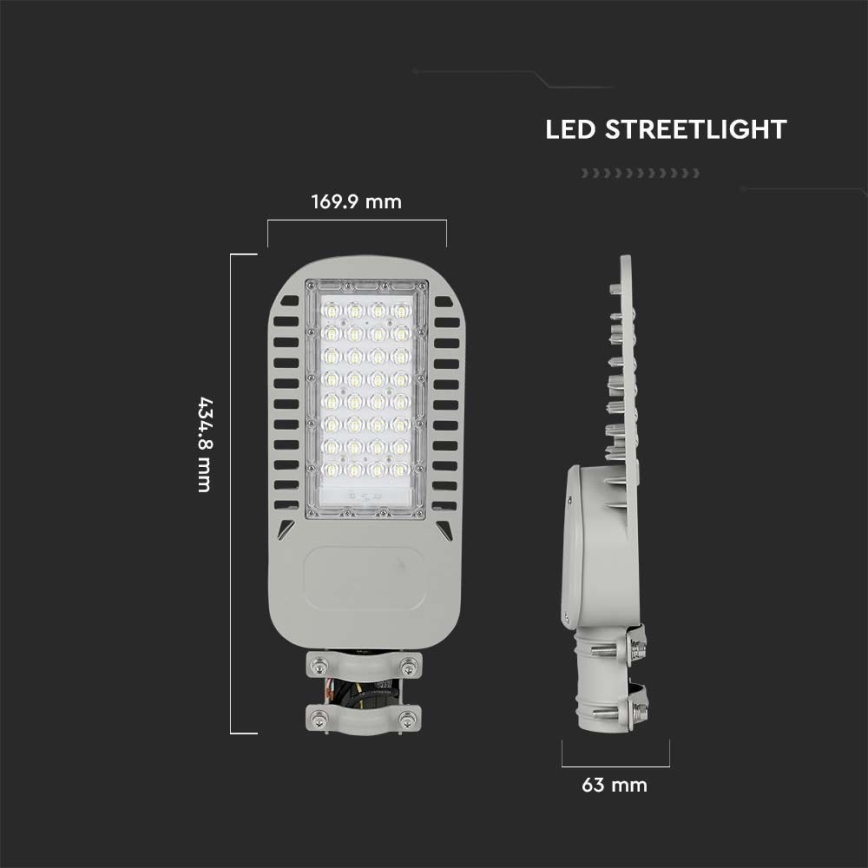 LED Utcai világítás SAMSUNG CHIP LED/50W/230V 4000K szürke