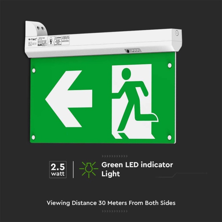 LED Vészvilágítás EMERGENCY EXIT LED/2,5W/230V 4in1 6000K