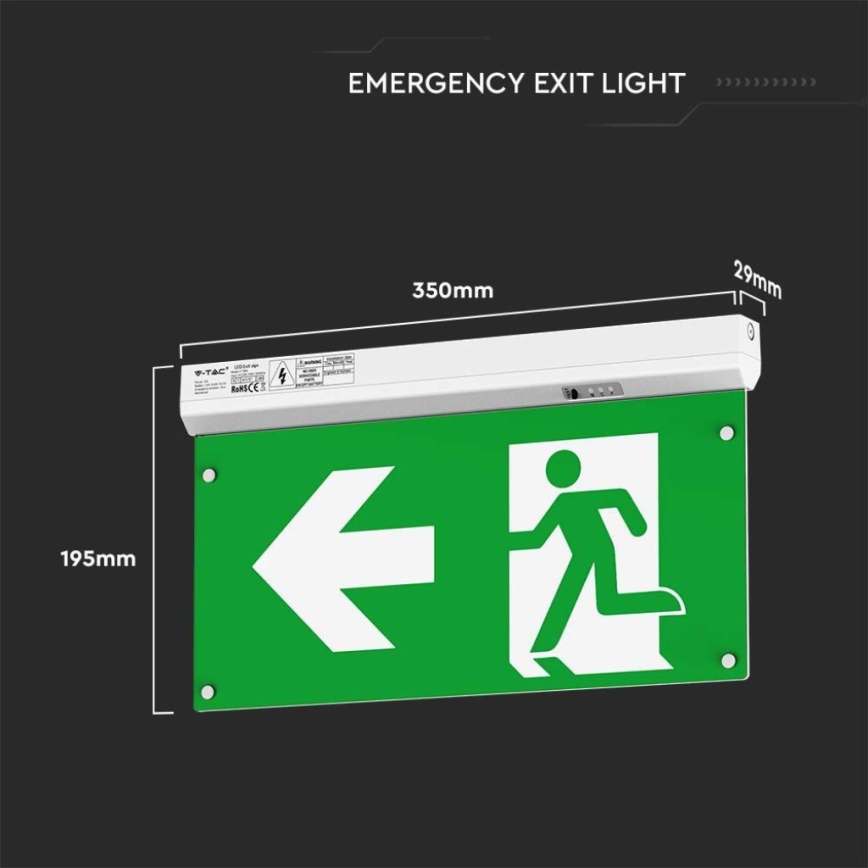 LED Vészvilágítás EMERGENCY EXIT LED/2,5W/230V 4in1 6000K