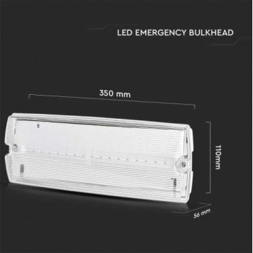 LED Vészvilágítás rendszeres működési teszttel EMERGENCY EXIT LED/3W/230V 6400K IP65