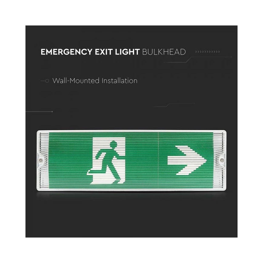 LED Vészvilágítás EMERGENCY EXIT LED/3W/230V IP65 6000K 1200mAh