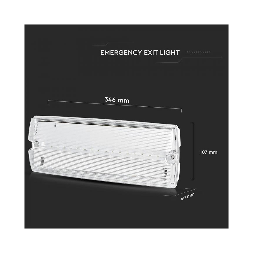 LED Vészvilágítás EMERGENCY EXIT LED/3W/230V IP65 6000K 1200mAh